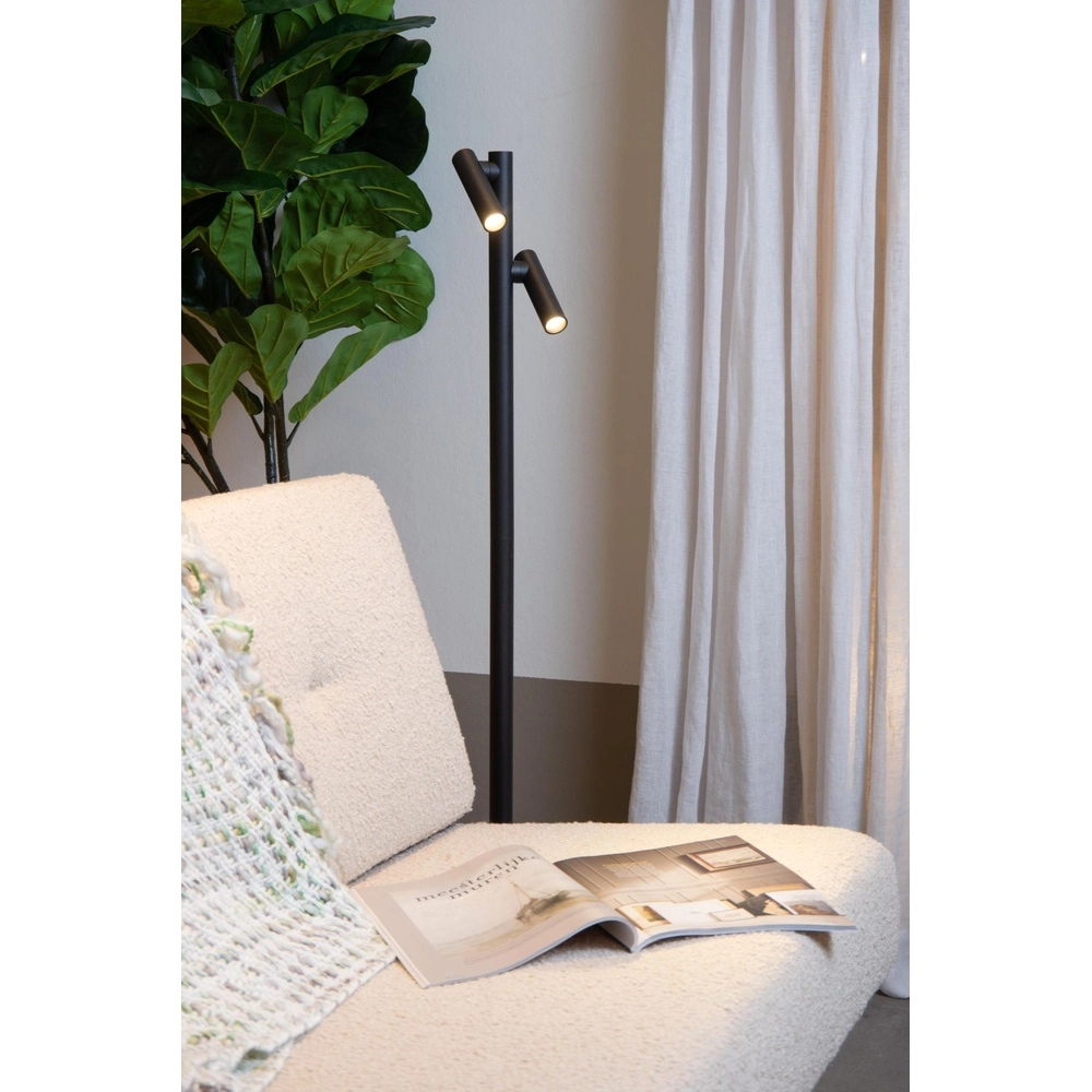 Oplaadbare leeslamp Antrim 2-lichts zwart IP54 Lucide 5411212272270