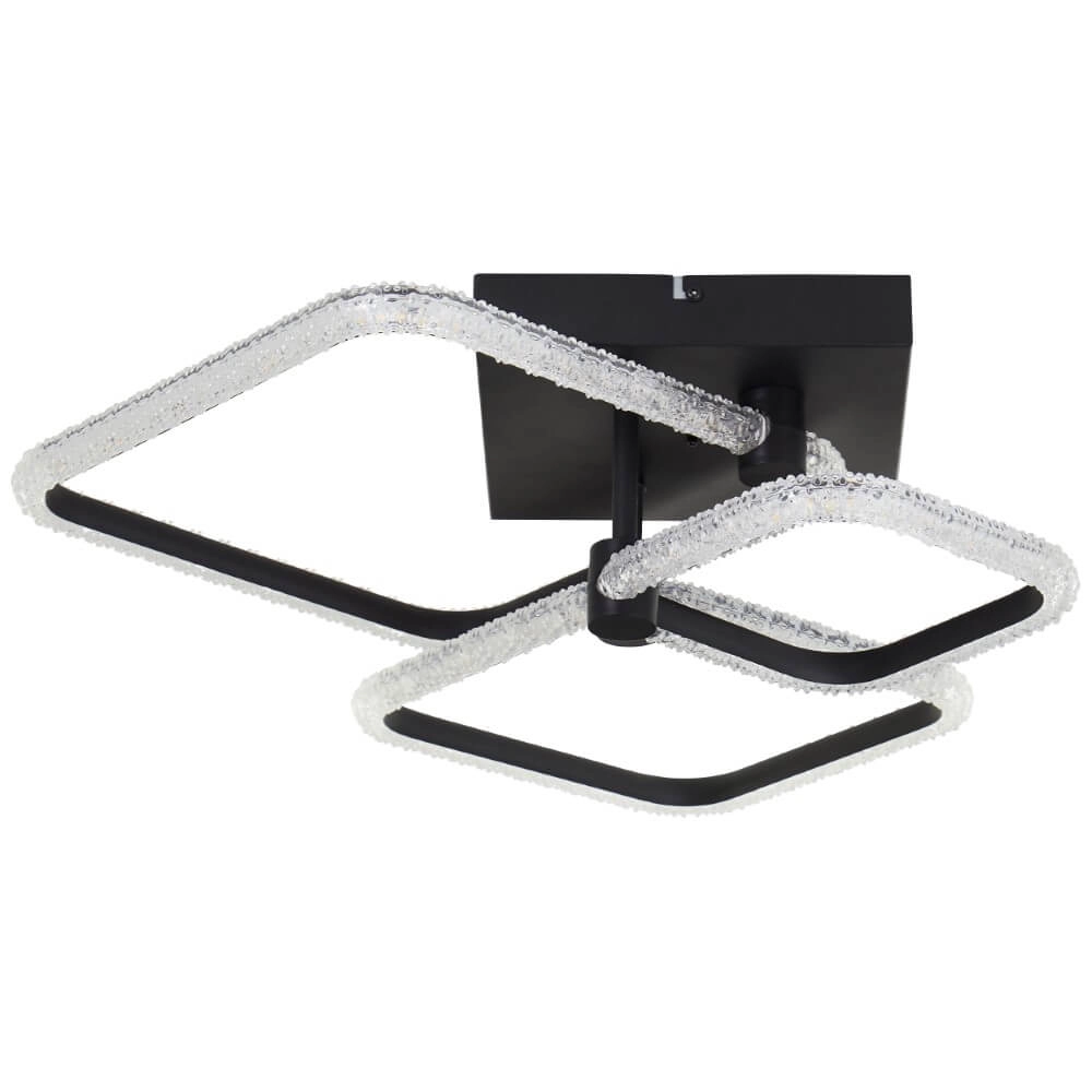 Vierkante plafondlamp Aydin zwart Brilliant 4004353442070