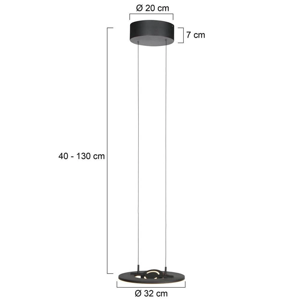 Strakke hanglamp Soleil Ø 32cm zwart Steinhauer 8712746176681