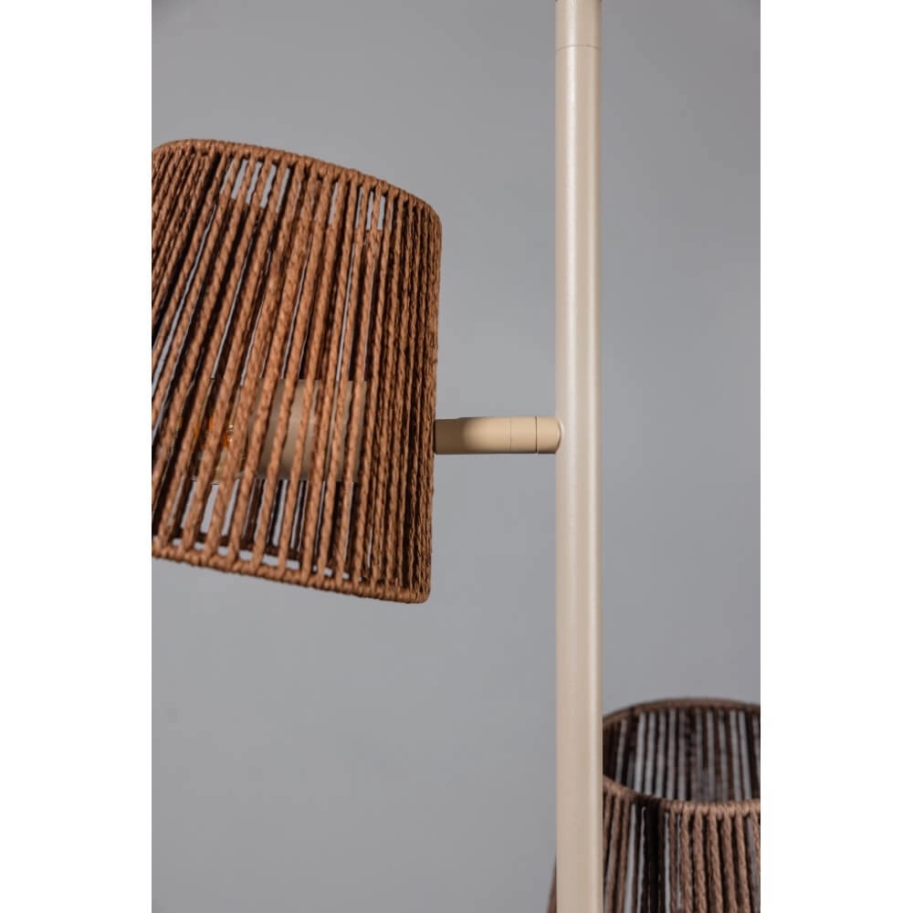 Vloerlamp Daan zand bruin met rotan kappen ETH 8720195309352