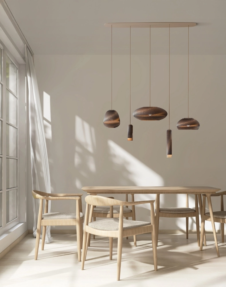 Natural Groups Beige 1100 kartonnen hanglamp Ø 9cm Think Paper