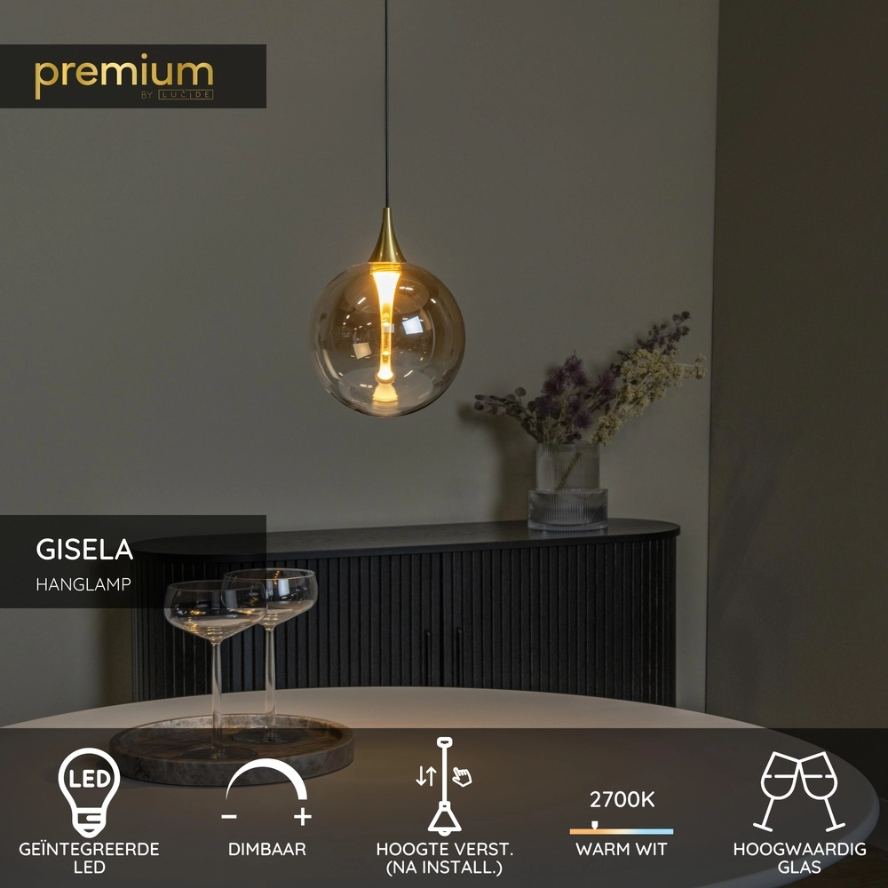 Design led hanglamp Gisela fading - 1x Ø 16cm Premium by Lucide 5411212134776