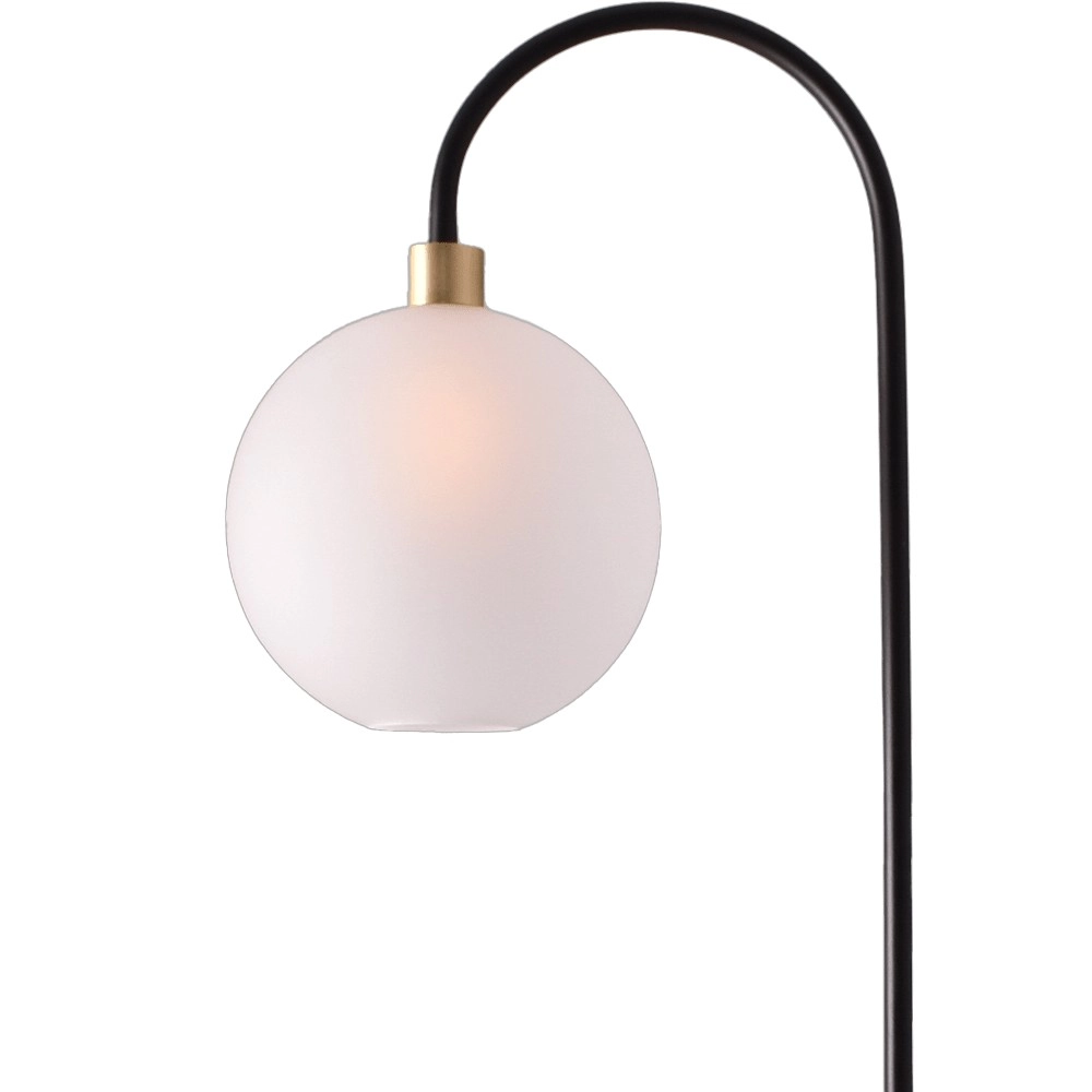 Vloerlamp Lazise zwart met goud en wit glas Masterlight 8718121321943