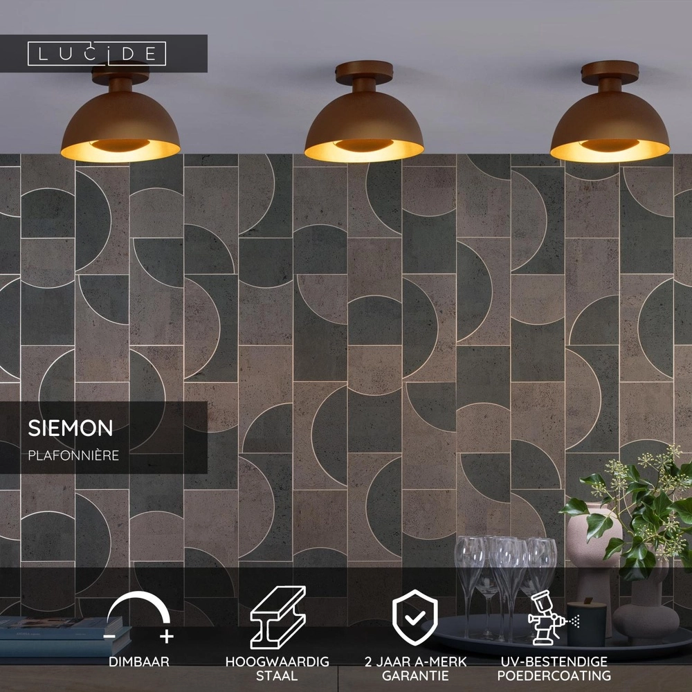 Design plafondlamp Siemon geel Lucide 5411212451736