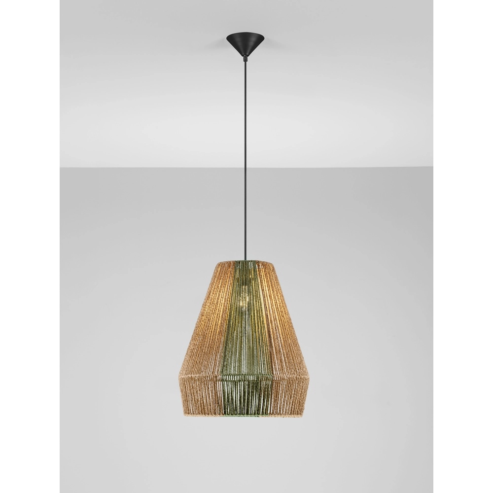 Hanglamp Dena Ø 39cm bruin met groen Hanglamp Dena Ø 39cm bruin met groen