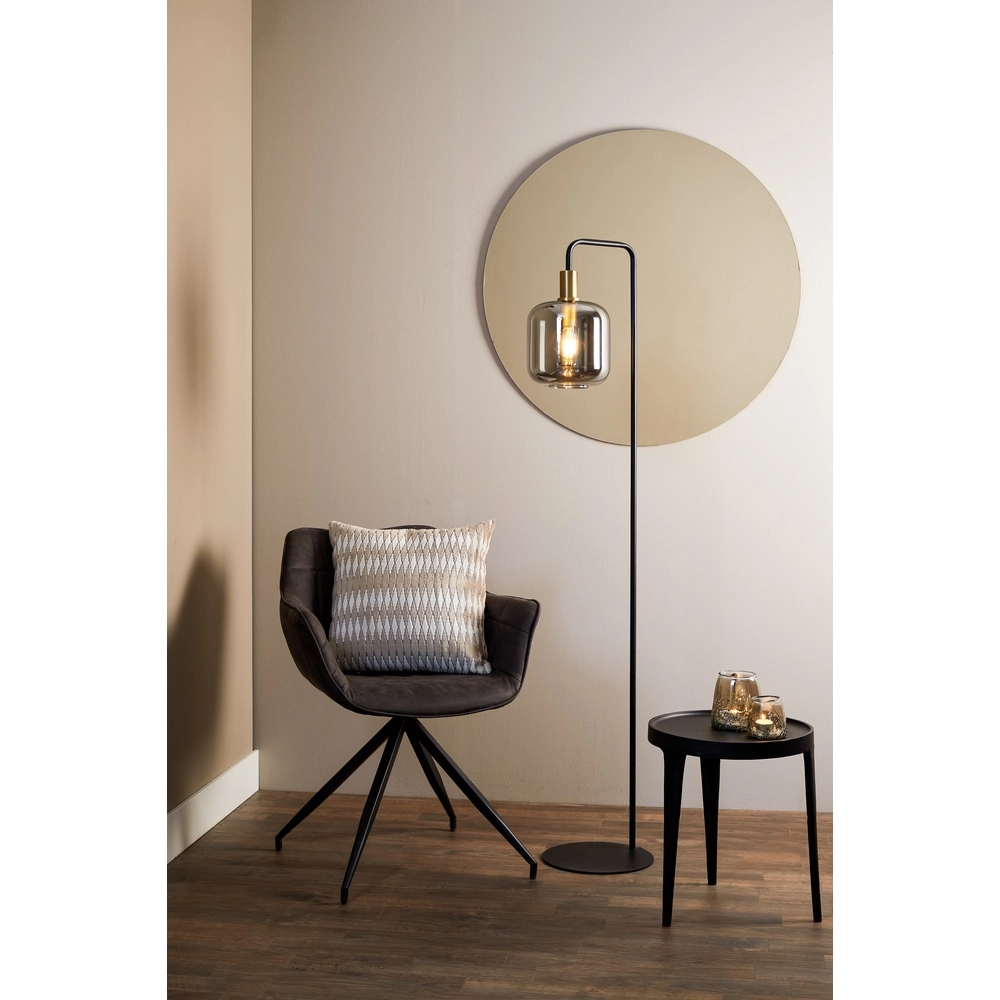 Vloerlamp Lekar met smoke glas en goud Light & Living 8717807601430