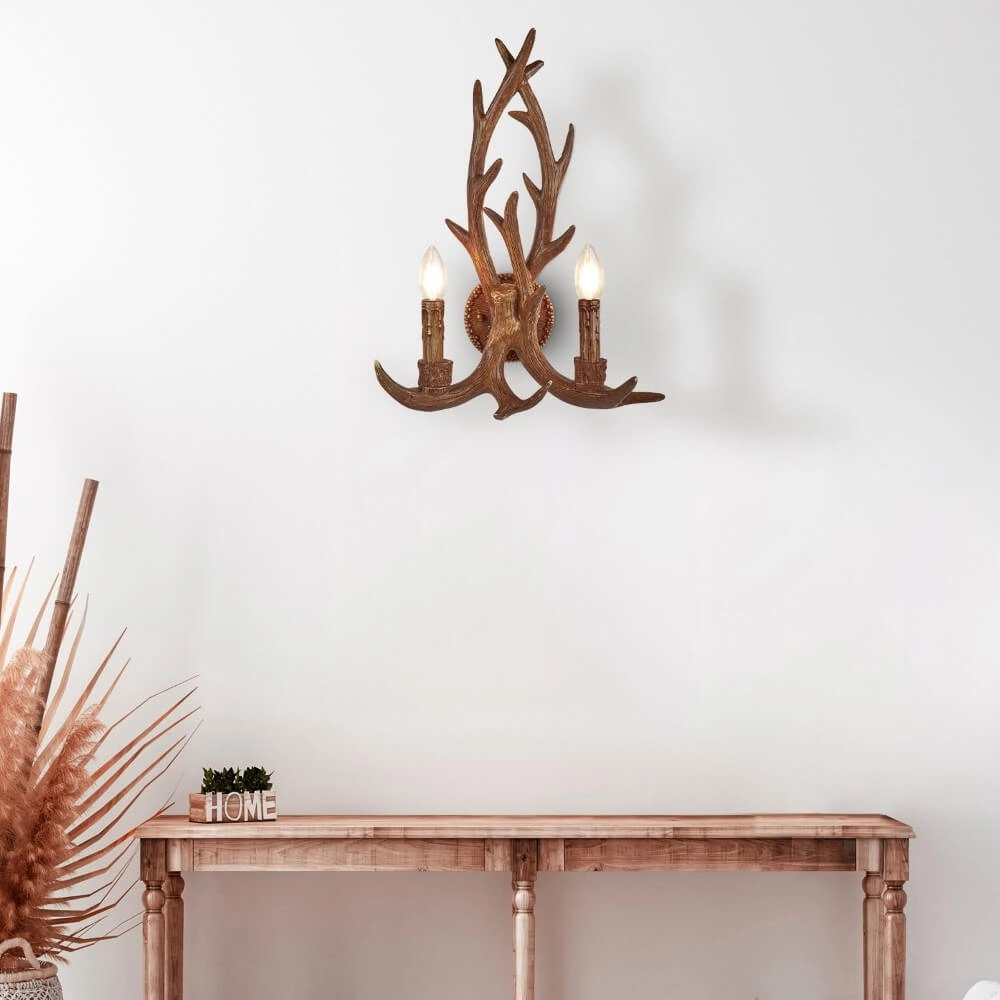 Houten wandlamp Stag Searchlight 5053423098098
