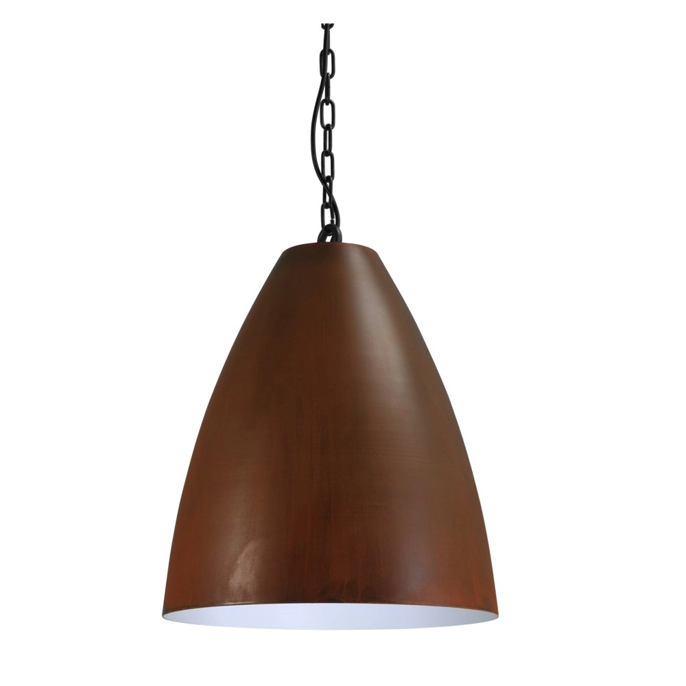 Landelijke industrie hanglamp Industria 41 roestbruin met zwart