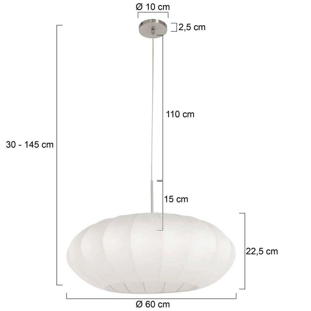 Hanglamp Sparkled Light metaal met witte kap Steinhauer 8712746173130