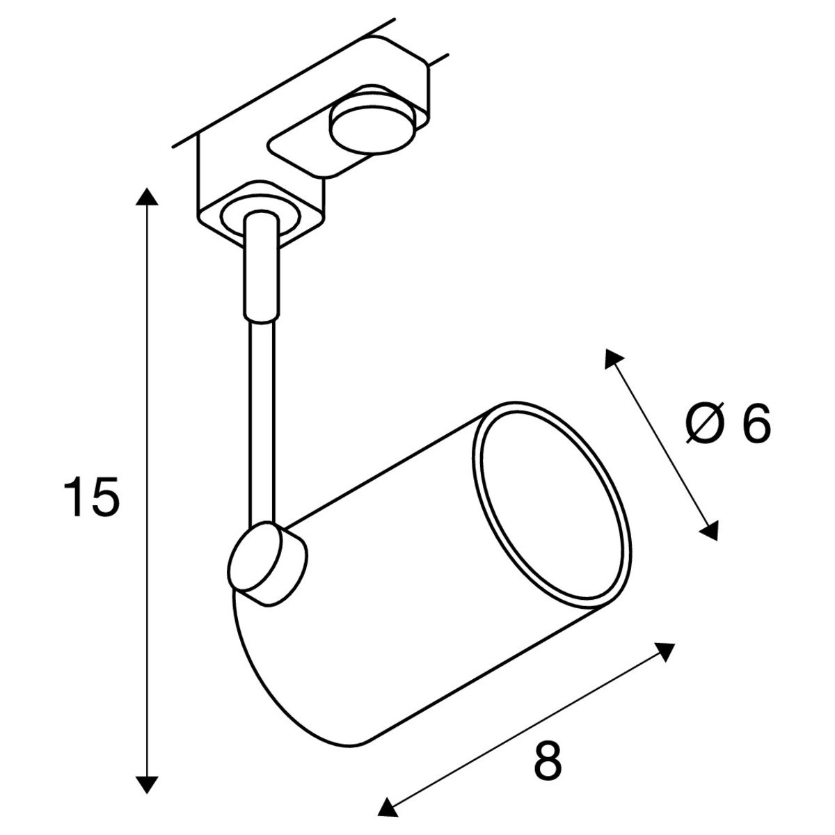 Rail spot Bima 1 3-fase grijs SLV 4024163092180