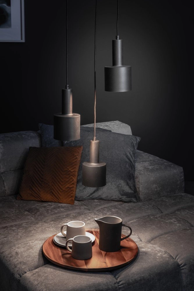 Zwarte hanglamp Sledge 3-lichts zwart met goud ETH 8720195300915