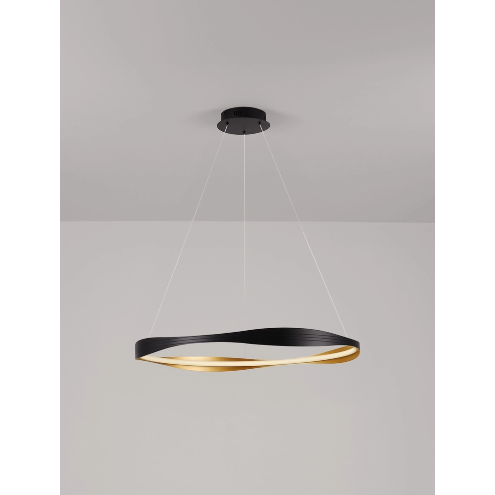 Design hanglamp Dobi Ø 80cm zwart met goud