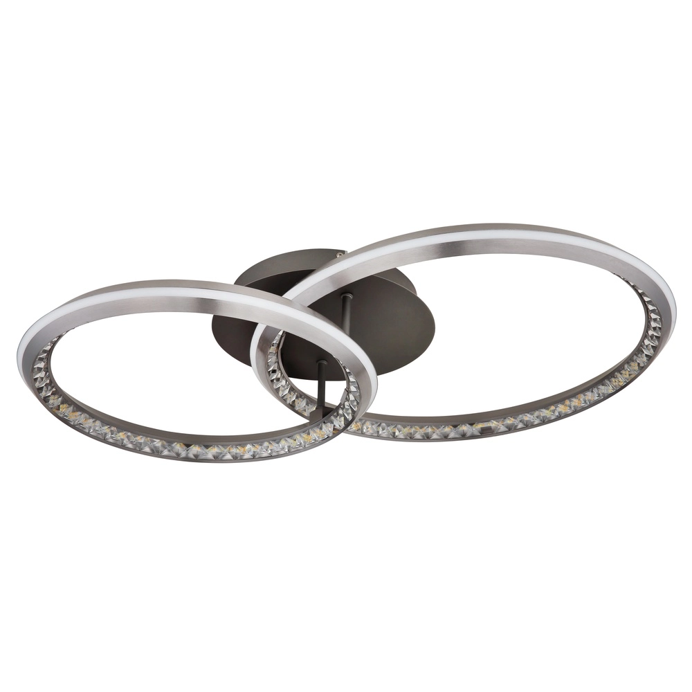 Design plafondlamp Alaina 2 ringen grijs Globo 9007371462896