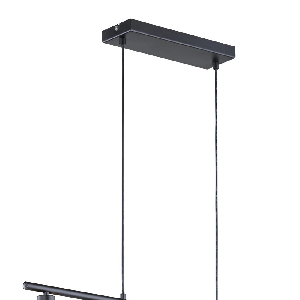 Eetkamer hanglamp Tommy 4-lichts zwart met gouden binnenkant Trio 4017807389005