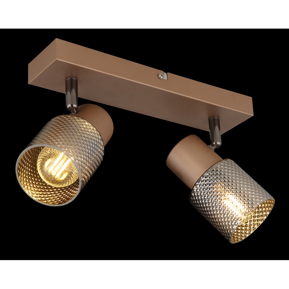 Plafondlamp Satella 2-lichts koffie bruin Globo 9007371474561