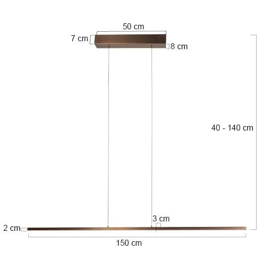 Moderne hanglamp Bande 150cm brons Steinhauer 8712746180954