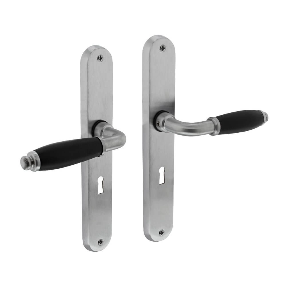 Deurklink Courgette ovaal sleutelgat mat chroom Deurklink Courgette ovaal sleutelgat mat chroom