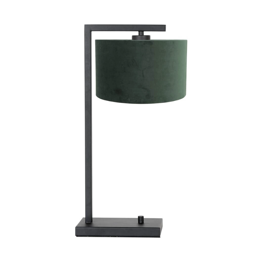 Trendvol tafellampje Stanger zwart met groen velvet Trendvol tafellampje Stanger zwart met groen velvet