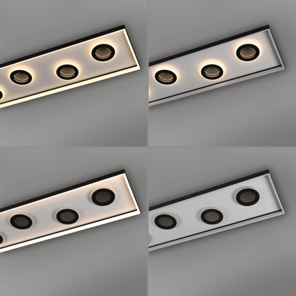 Rechthoekige plafondlamp Dune zwart Paul Neuhaus 4012248384923