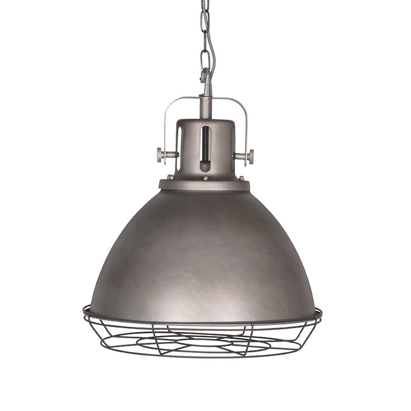 Stoere hanglamp Spot Grid Ø 47cm grijs