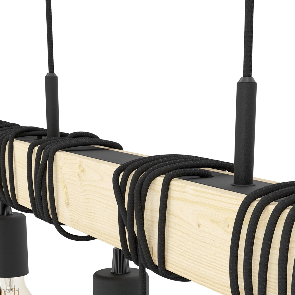 Eettafel hanglamp Townshend 9x E27 - hout Eglo 9002759440992