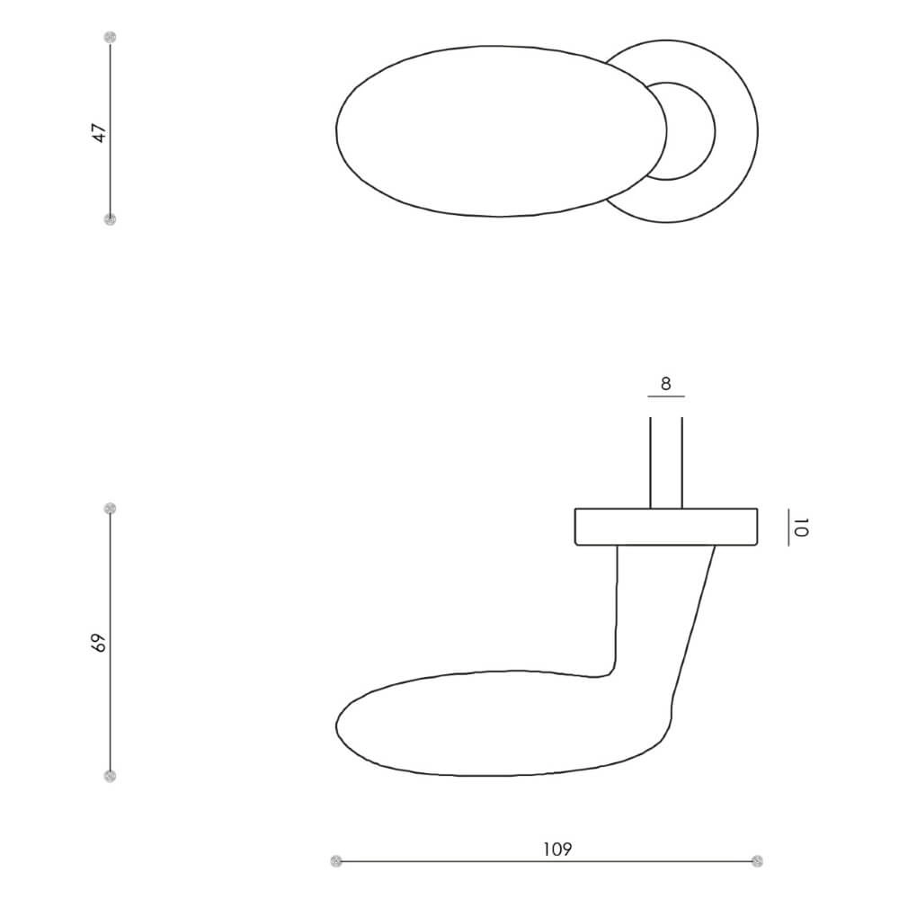 Deurknop Blindo draaibaar links chroom mat Olivari 8714186481868