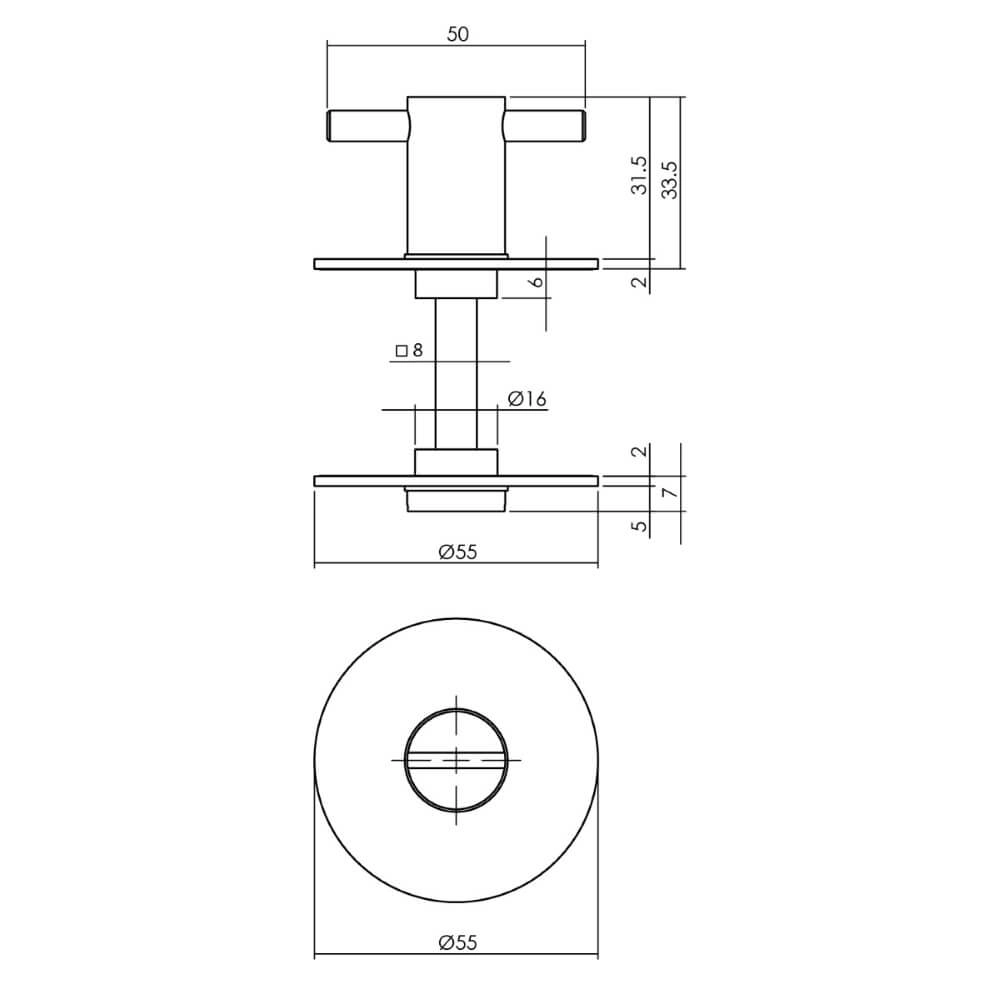 WC-sluiting Tira zelfklevend rozet rond RVS Intersteel 8714186402061