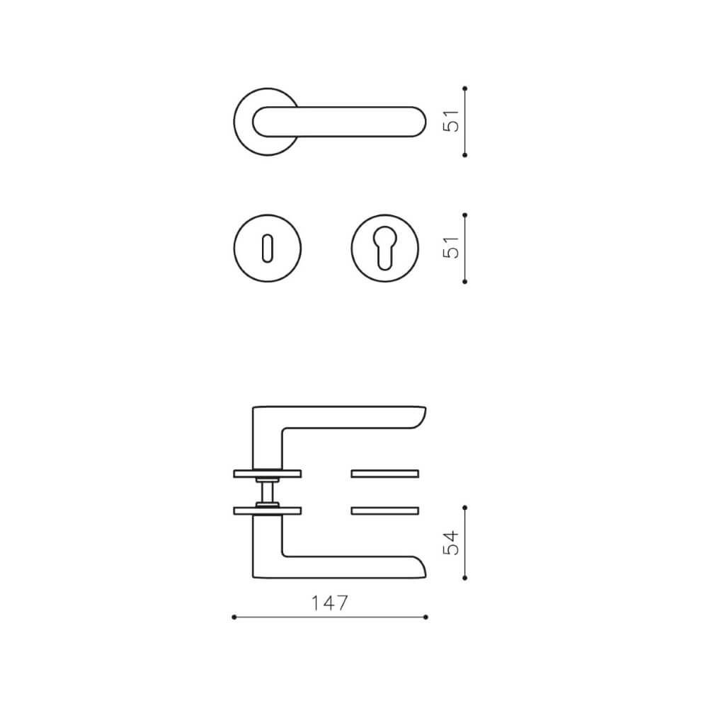 Deurklink Icona chroom mat Olivari 8714186512210