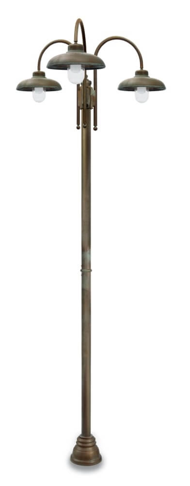 Staande lamp Samoa XL - verouderd messing 3-lichts