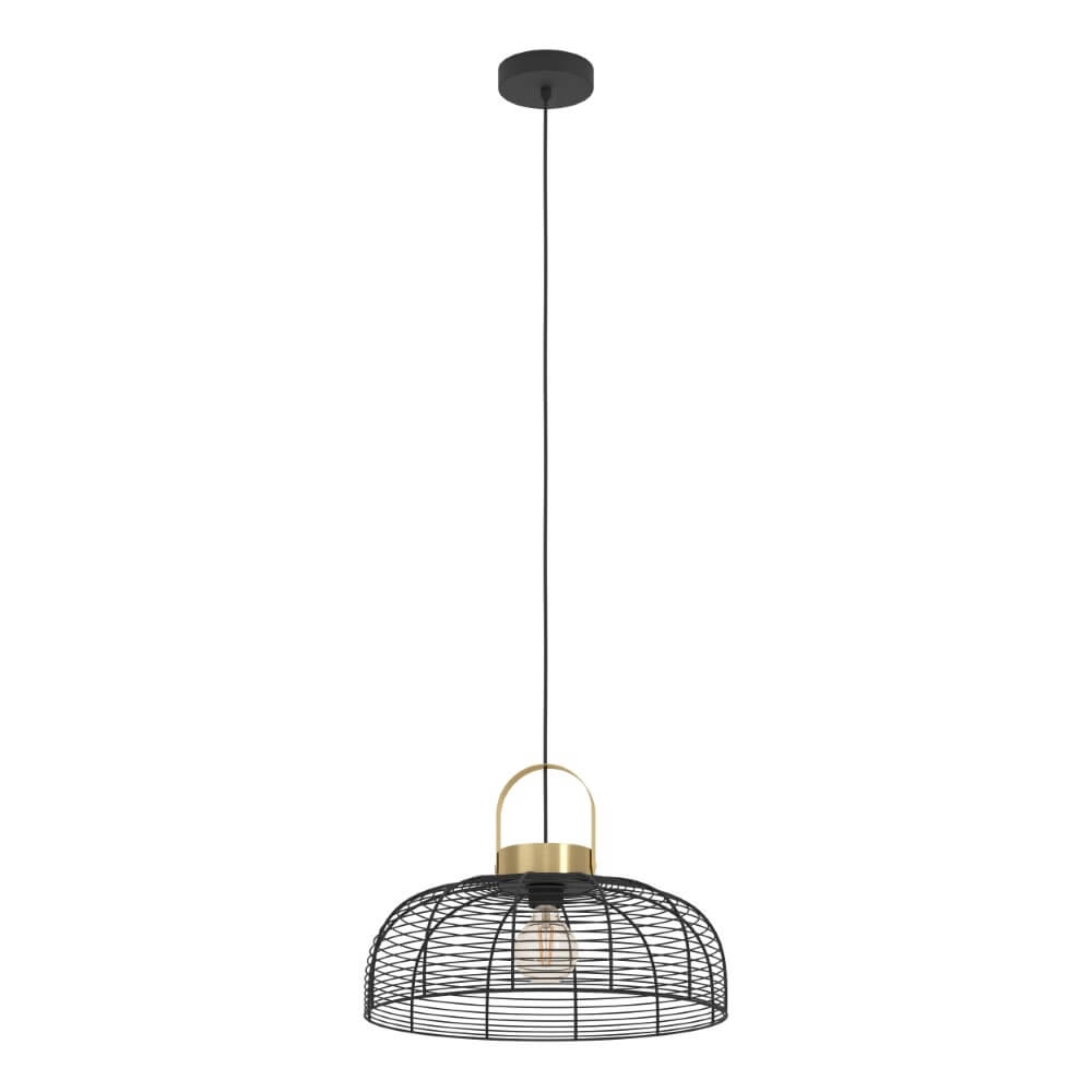 Draadlamp Roundham Ø 45cm - zwart met goud