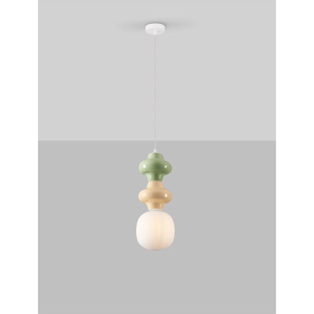 Hanglamp Clio M groen en geel keramiek Lyora 5212017461292