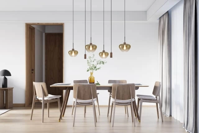 6-lichts hanglamp Genua bruin met goud glas en pendels Masterlight 8718121357270