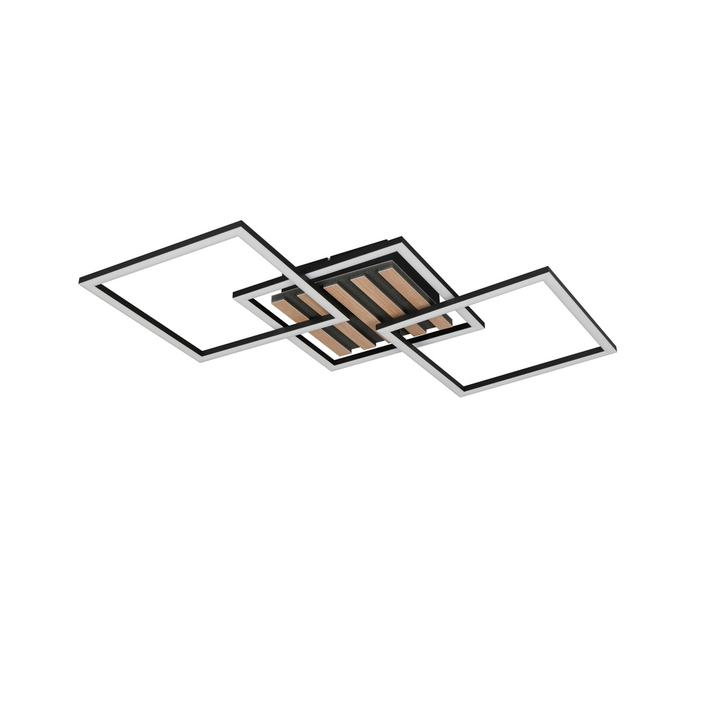Moderne plafondlamp Zaro zwart 74,5cm Trio 4017807682212