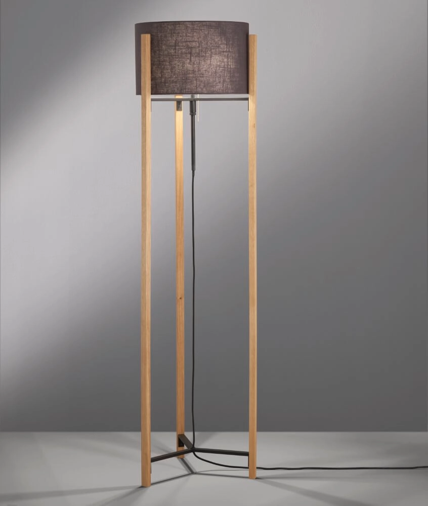 Schemerlamp Shine-Wood met zwarte kap Fischer & Honsel 4003694405164