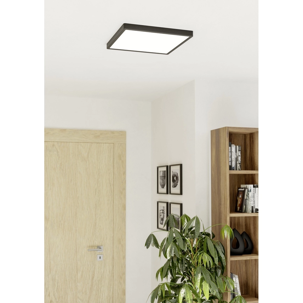 Led plafonnière Fueva 6 vierkant - zwart - 39x39cm Eglo 9008606330133