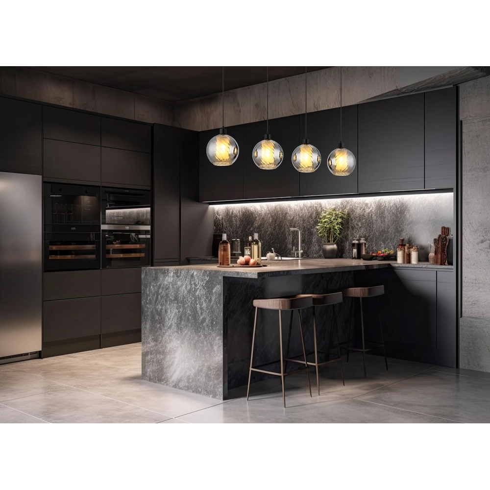 Design hanglamp Ulf 4-lichts zwart Globo 9007371522712
