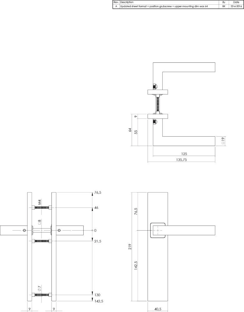 Deurklink Vierkant rechthoekig RVS Intersteel 8714186187036