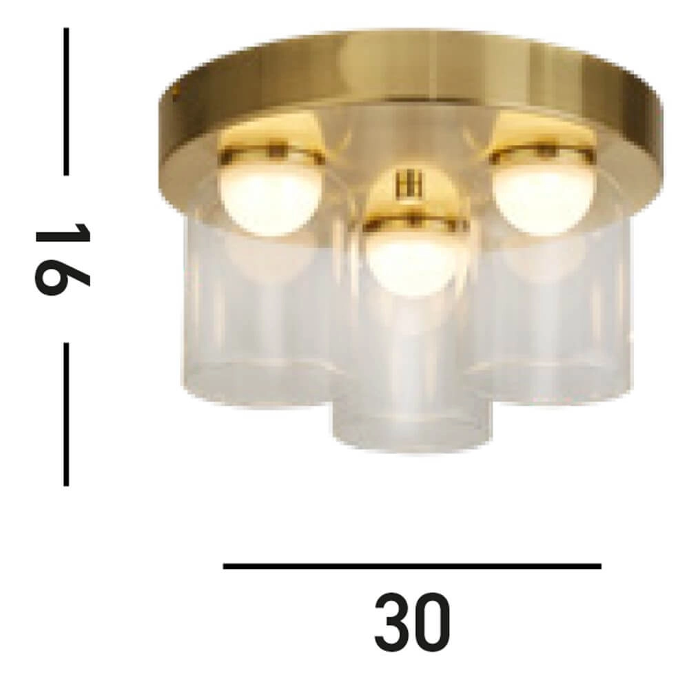 Badkamer plafondlamp Highball messing Searchlight 5053423267623