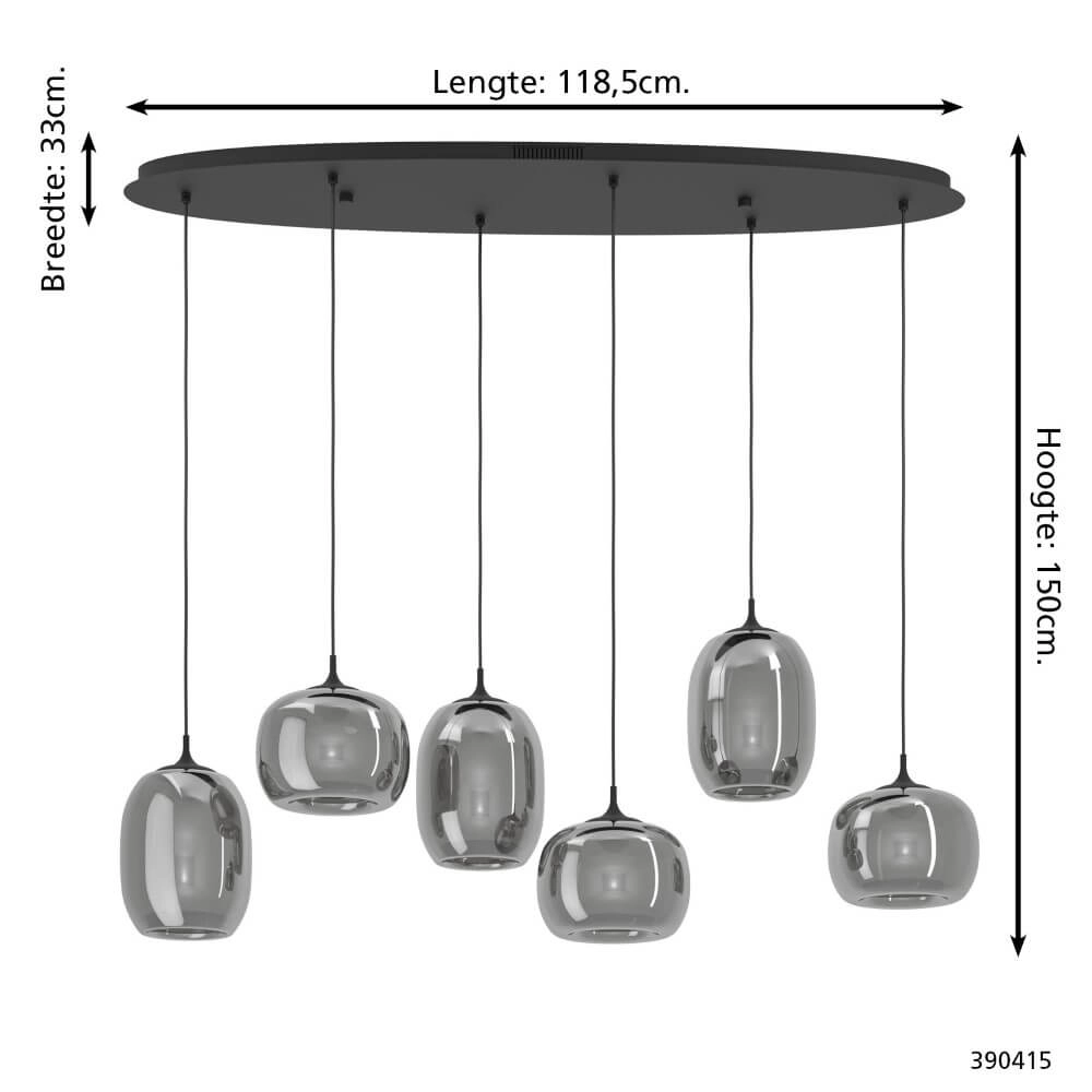 Zwarte hanglamp Larva met smoke glas Stars of Light 9008606316045