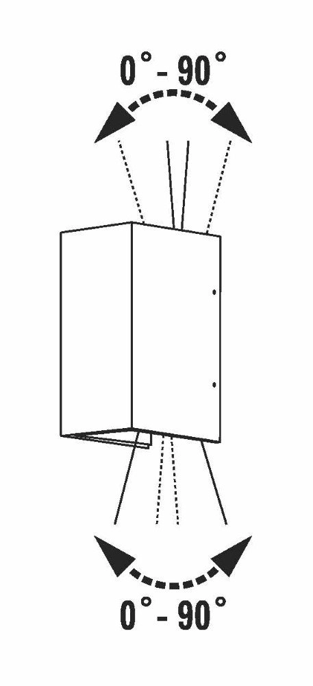 Ledspot Cremona Up - Down 2x3w - 3000K 17cm mat zilver KonstSmide 7318307940312
