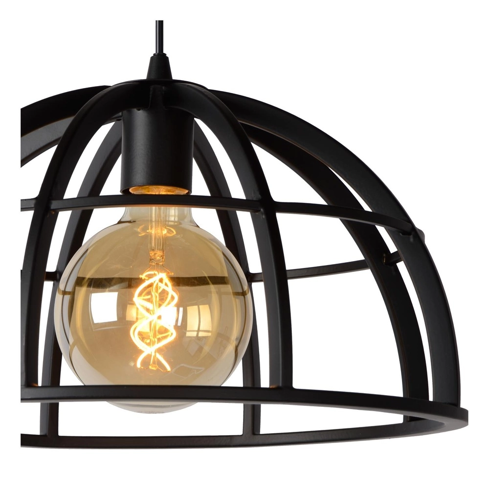 3-lichts hanglamp Dikra industrieel zwart Lucide 5411212761026