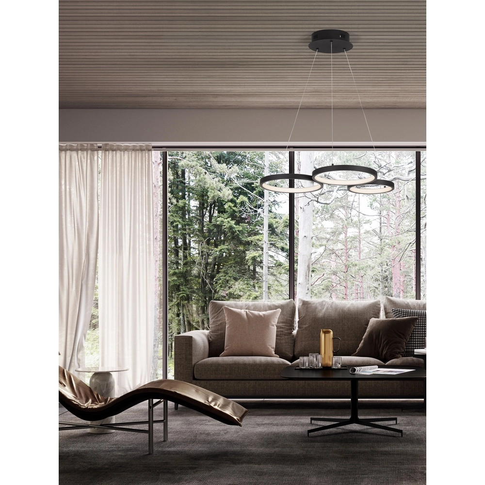 Moderne hanglamp Magnus zwart 55cm Lyora 5212017433169