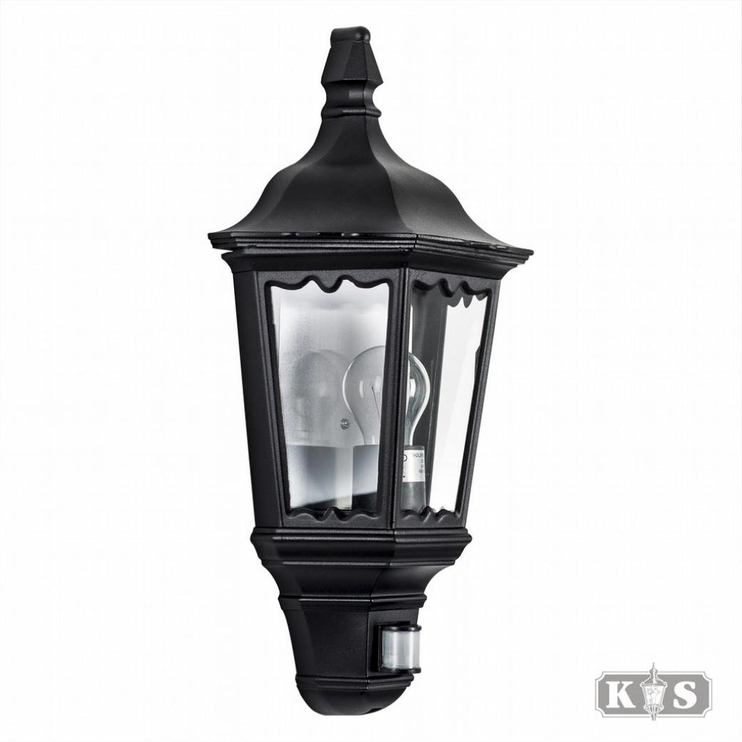 Buitenlamp Ancona met bewegingssensor - zwart KS Verlichting 8714732720045