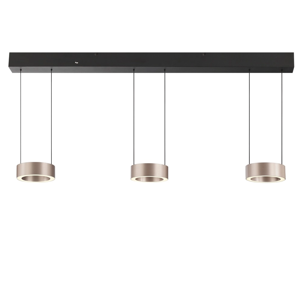 Design hanglamp Axion 3-lichts zwart met bruin Brilliant 4004353477195