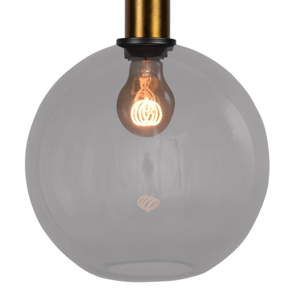 Hanglamp Ø 25cm Bella 2 Antiek messing met smoke glas Masterlight 8718121334097