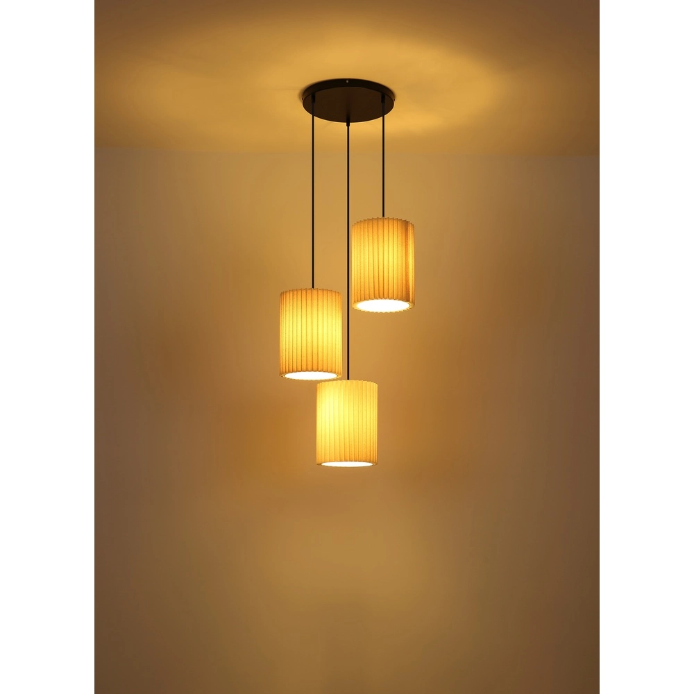 3-lichts hanglamp Page zwart met wit rond Globo 9007371525607