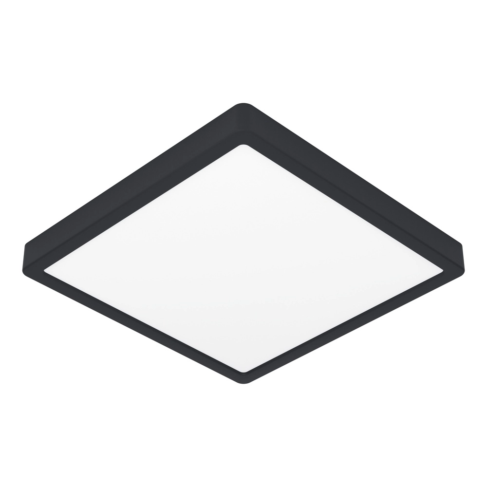 Zigbee plafondlamp Fueva 6-Z vierkant - zwart - 39x39cm