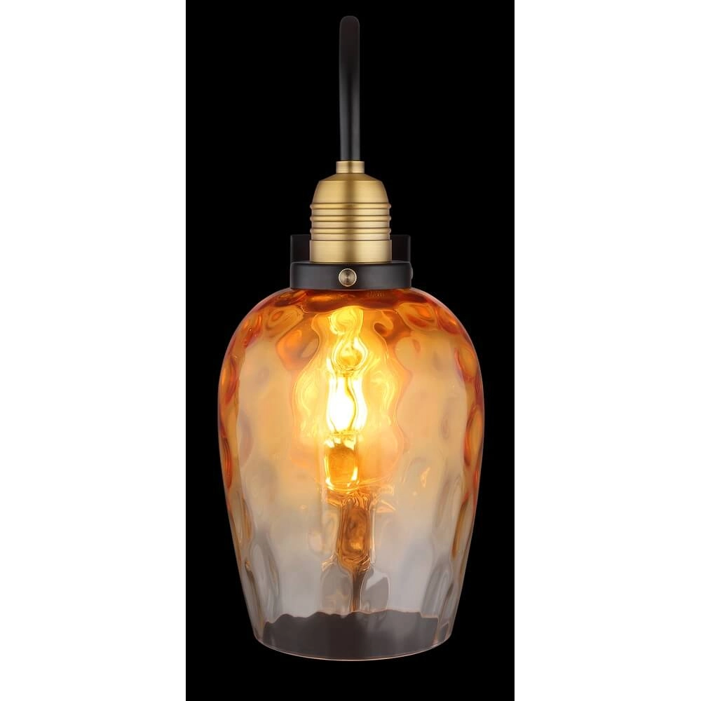 Wandlamp Salvy amber glas honinggraat Globo 9007371451609