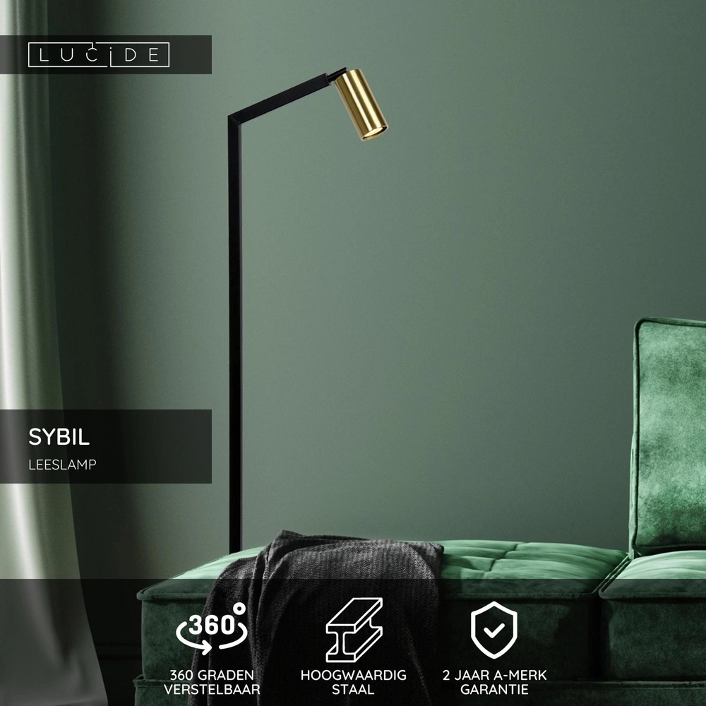 Leeslamp Sybil zwart Lucide 5411212451798