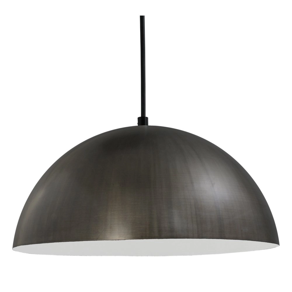 Grote stoere hanglamp Industria Gunmetal 30 met wit